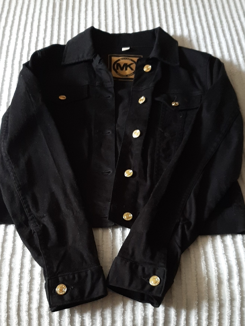 Michael Kors Black Cropped Jacket with Gold Buttons